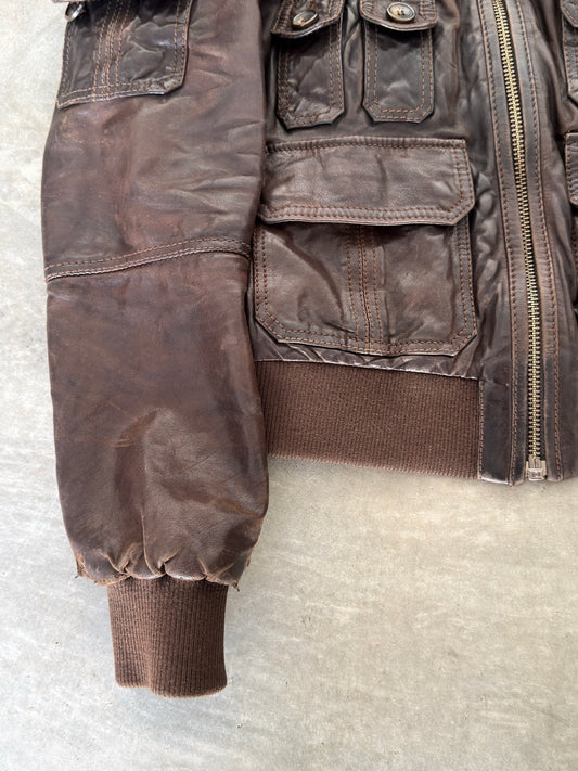 AW04 Dolce and gabbana cargo leather bomber