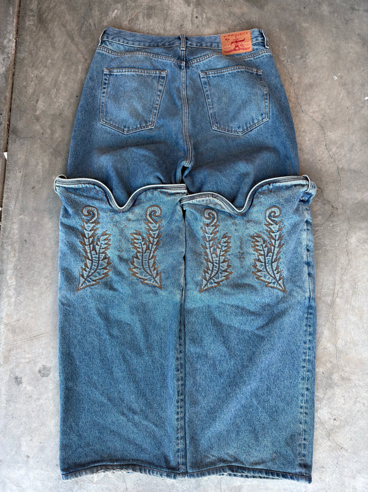Y project cowboy cuff denim jeans