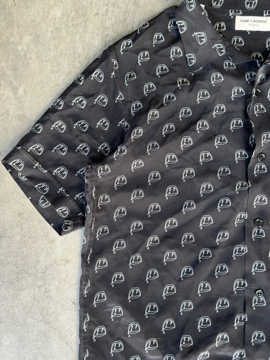 saint laurent paris blood luster button up