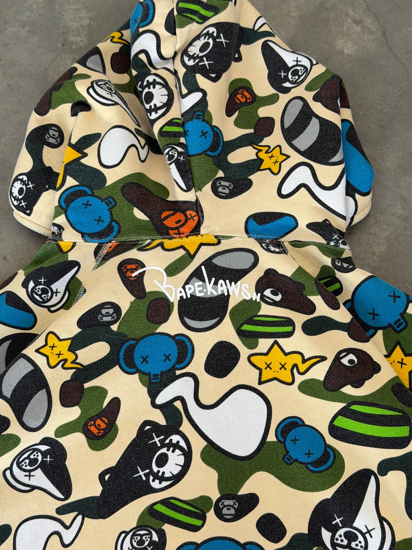 baby milo bape x kaws animal kingdom full zip hoodie
