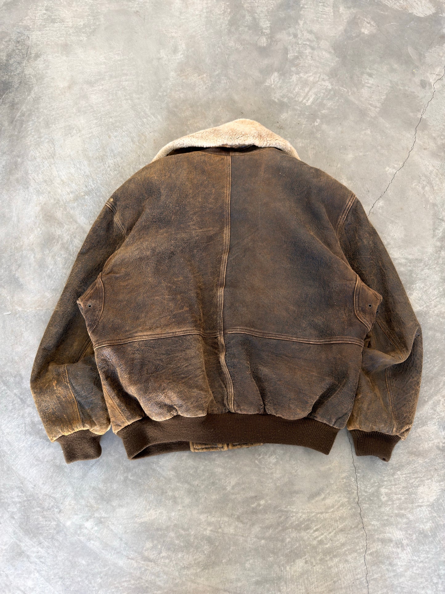 70s suede flight bomber