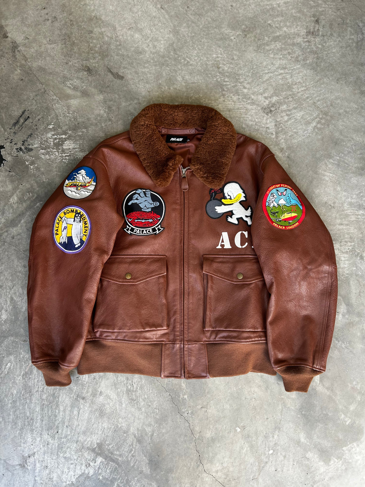 duck leather bomber