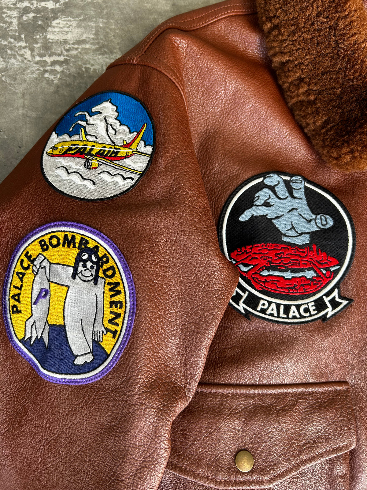 duck leather bomber