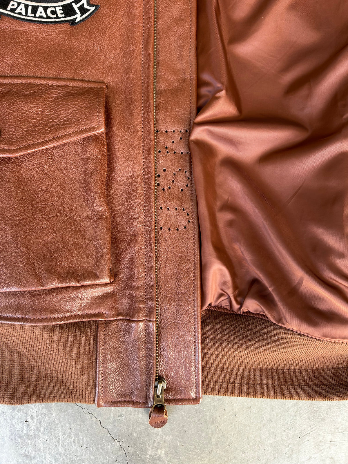 duck leather bomber
