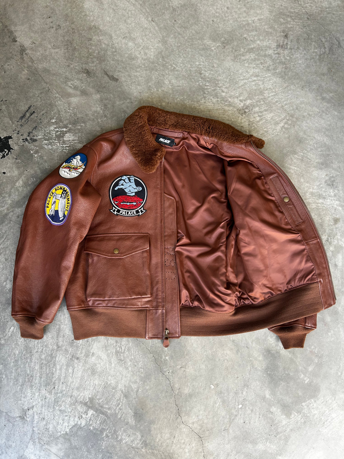 duck leather bomber