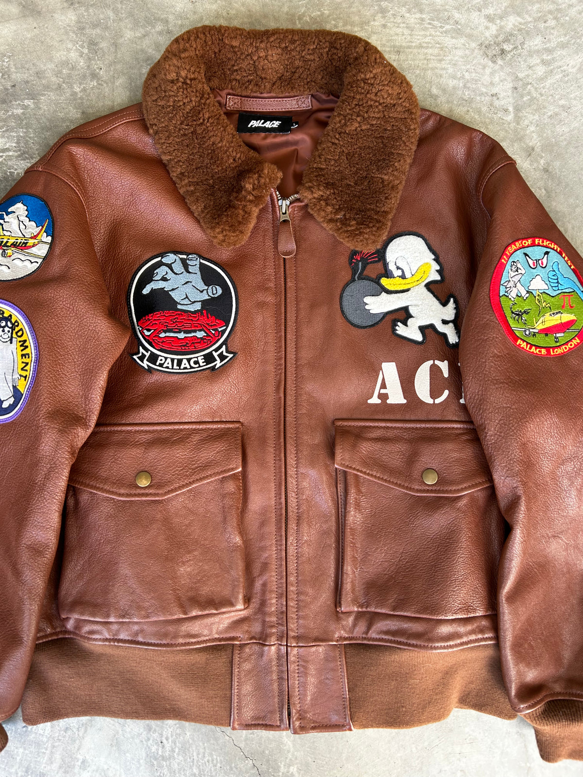 duck leather bomber