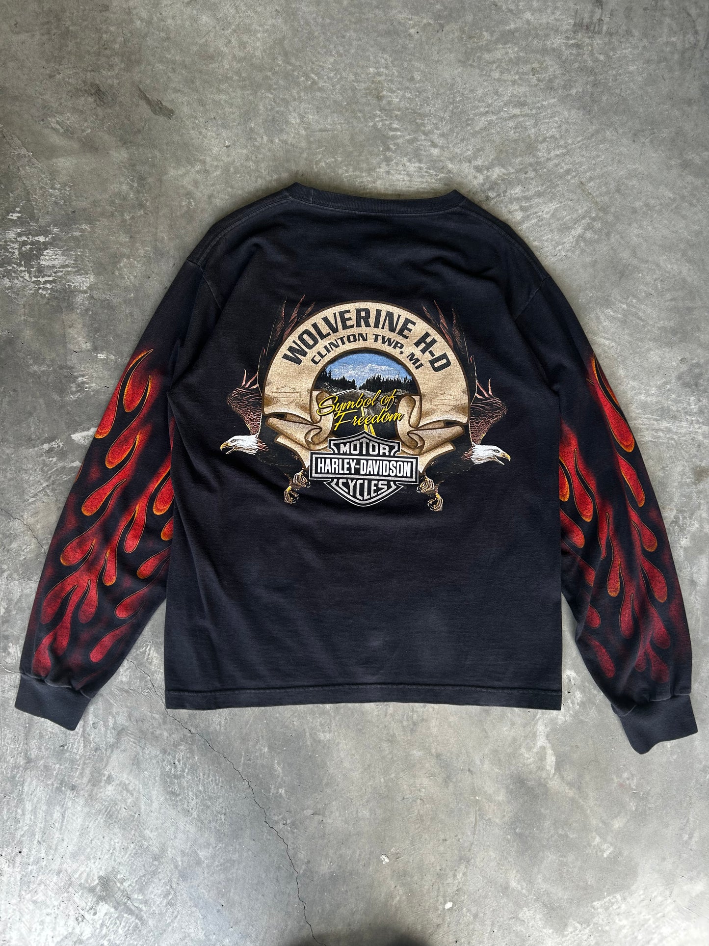 Harley Davidson flames long sleeve