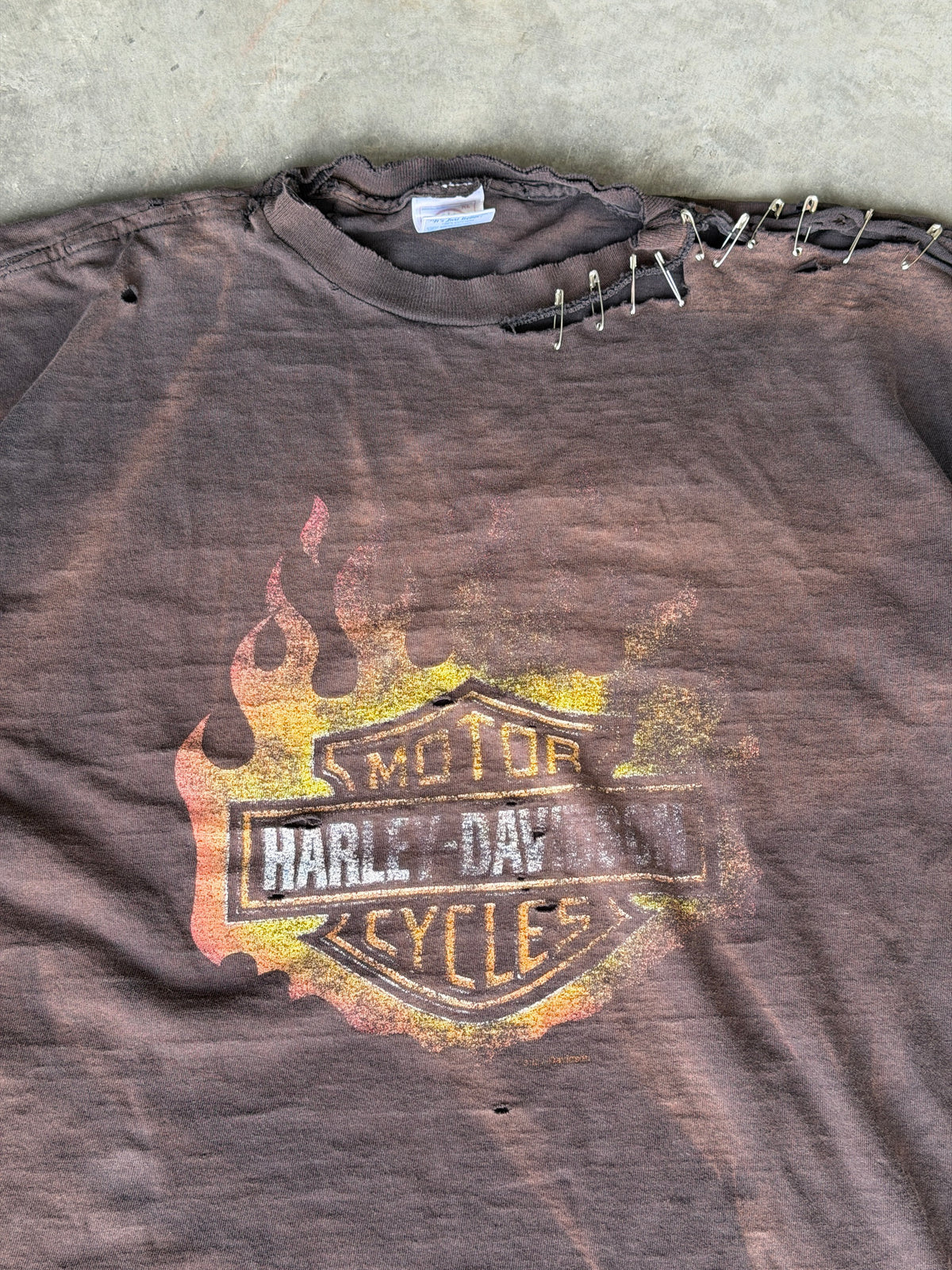 Vintage thrashed flame tee