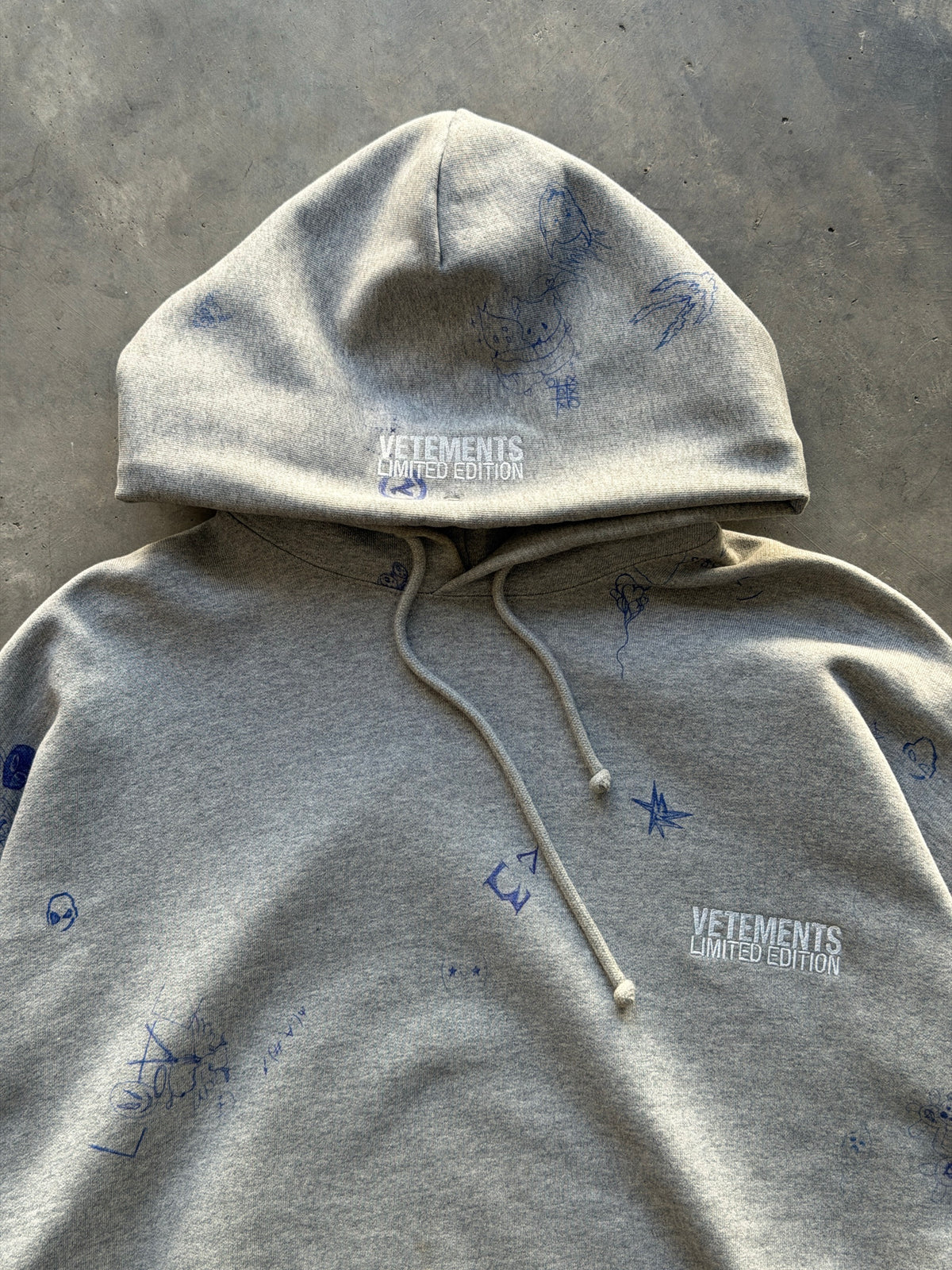 Vetements sample scribble hoodie