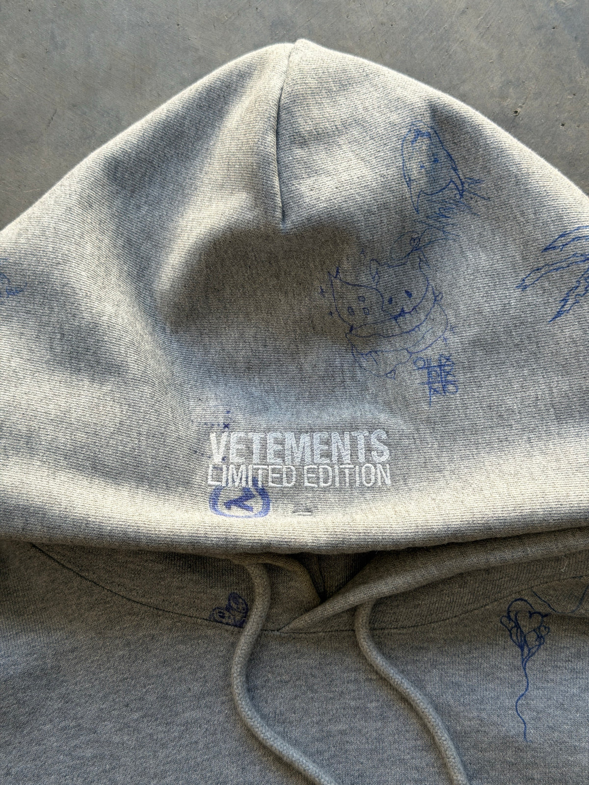 Vetements sample scribble hoodie