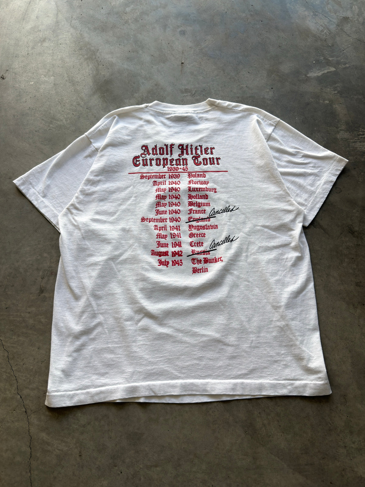 1980s Adolf Hitler European tour tee
