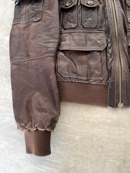 AW04 Dolce and gabbana cargo leather bomber