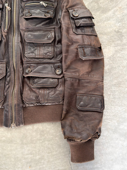 AW04 Dolce and gabbana cargo leather bomber
