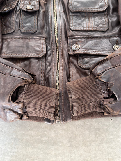 AW04 Dolce and gabbana cargo leather bomber