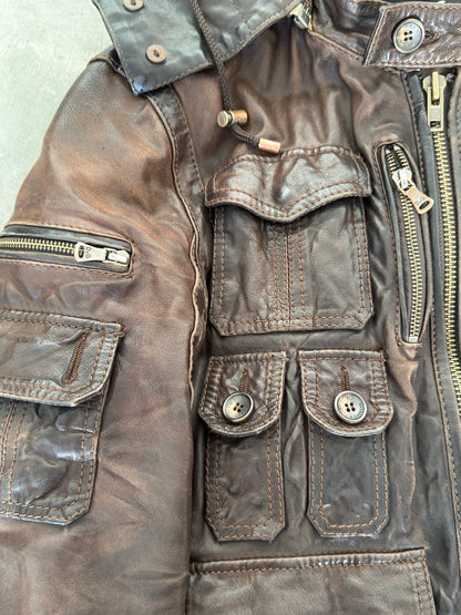 AW04 Dolce and gabbana cargo leather bomber