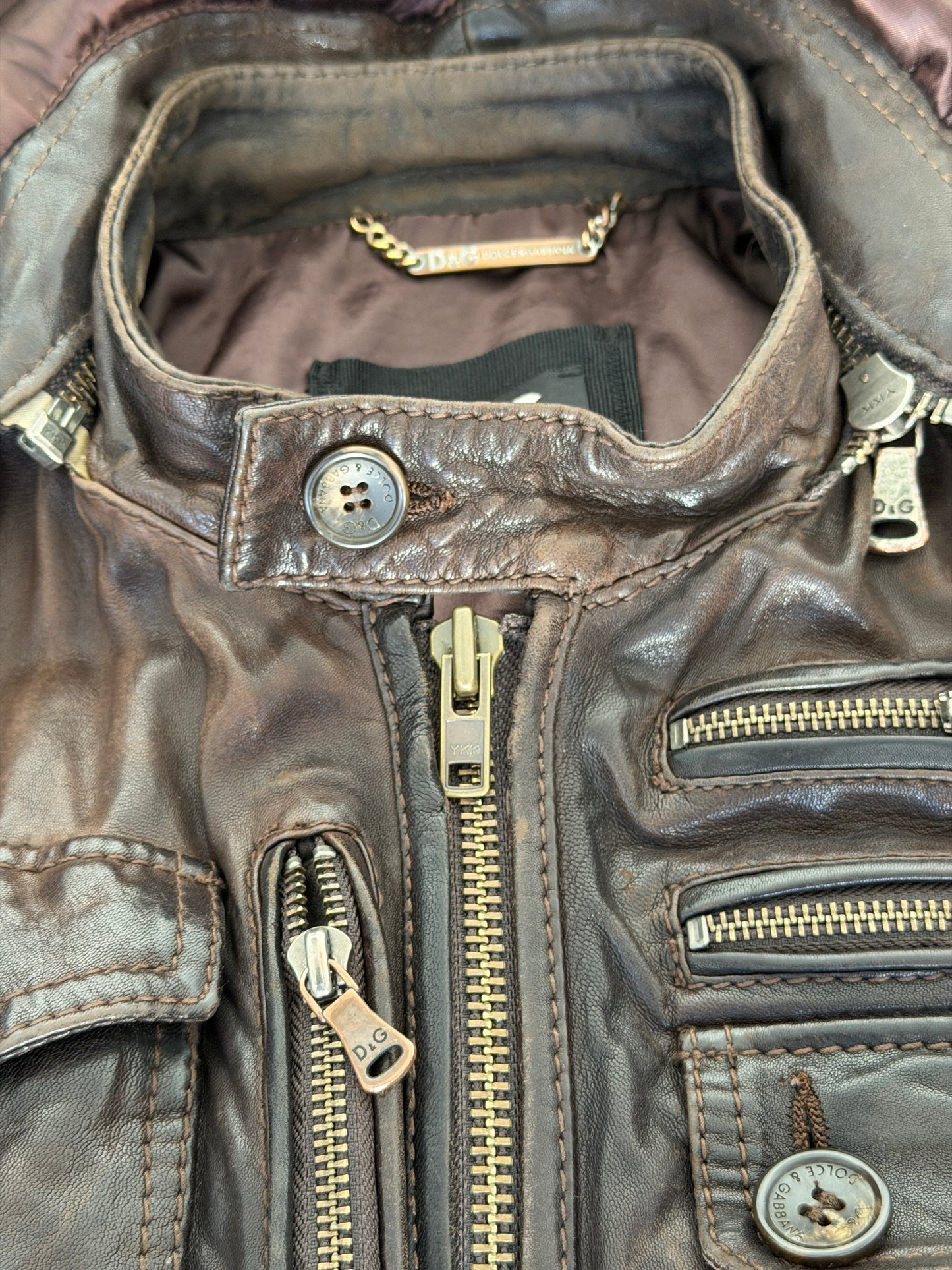 AW04 Dolce and gabbana cargo leather bomber