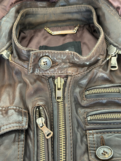 AW04 Dolce and gabbana cargo leather bomber
