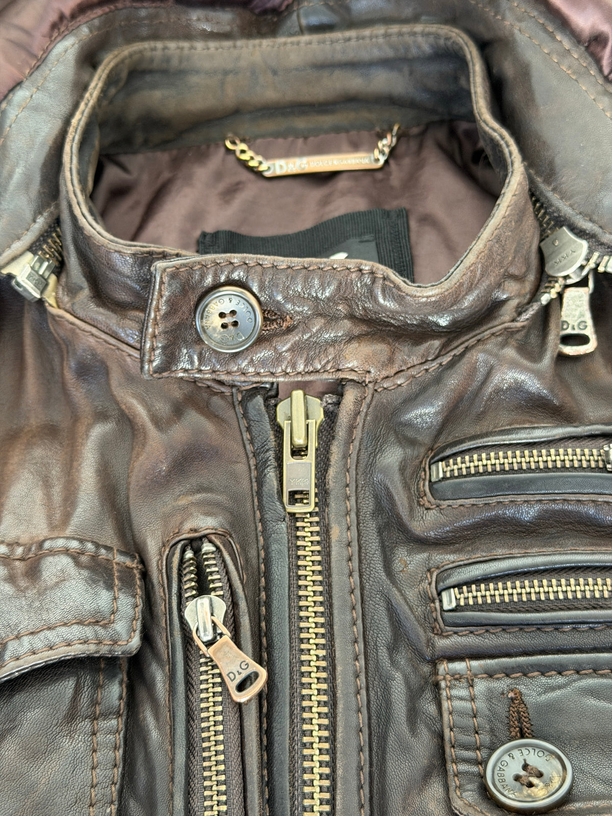 AW04 Dolce and gabbana cargo leather bomber