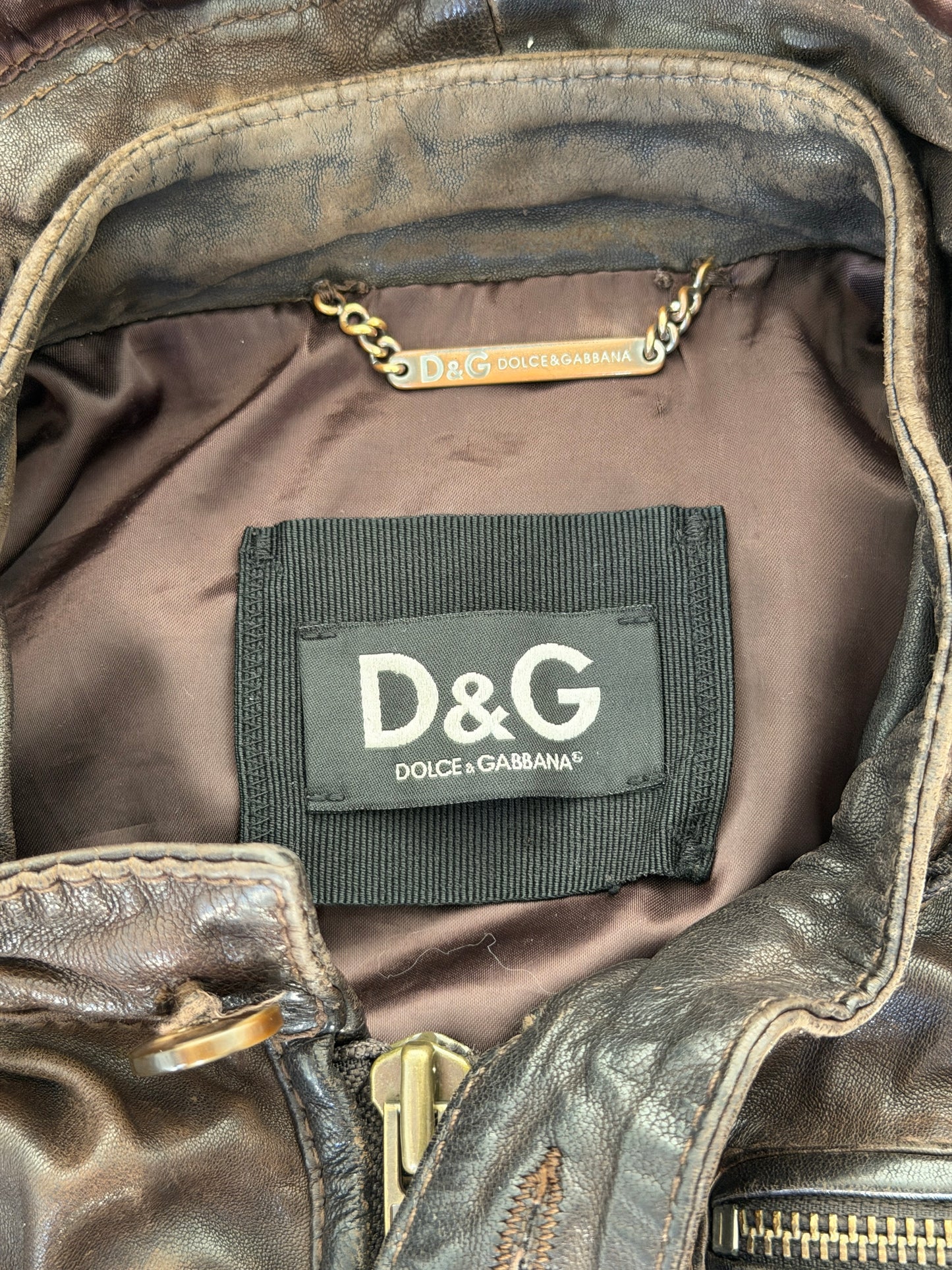 AW04 Dolce and gabbana cargo leather bomber