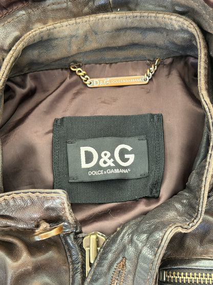 AW04 Dolce and gabbana cargo leather bomber