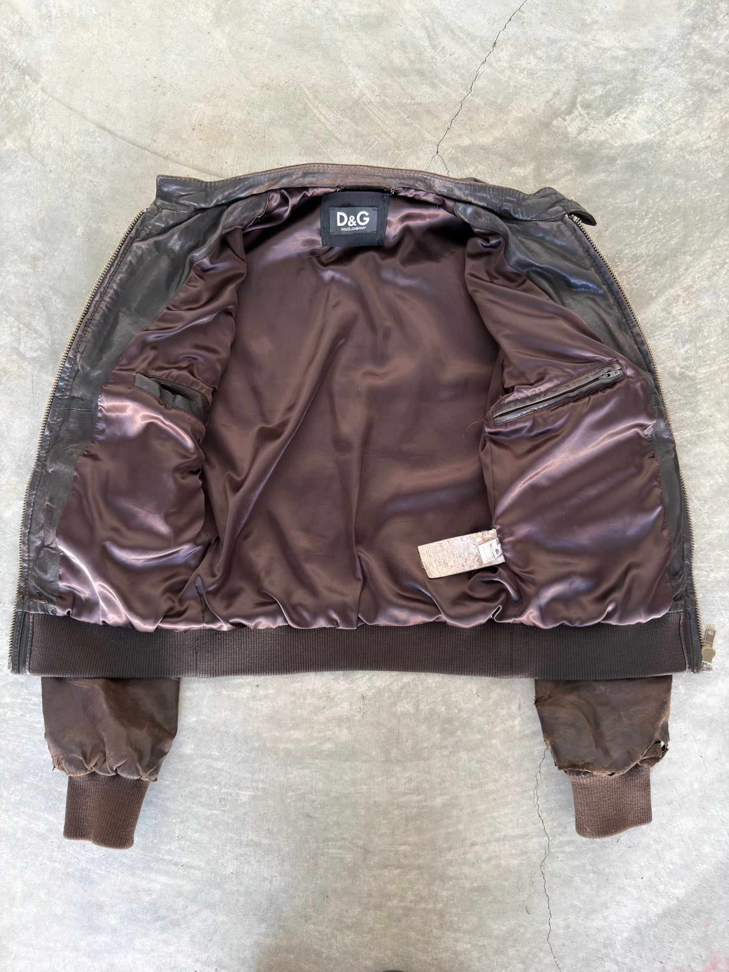AW04 Dolce and gabbana cargo leather bomber