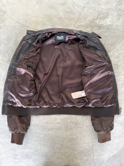 AW04 Dolce and gabbana cargo leather bomber