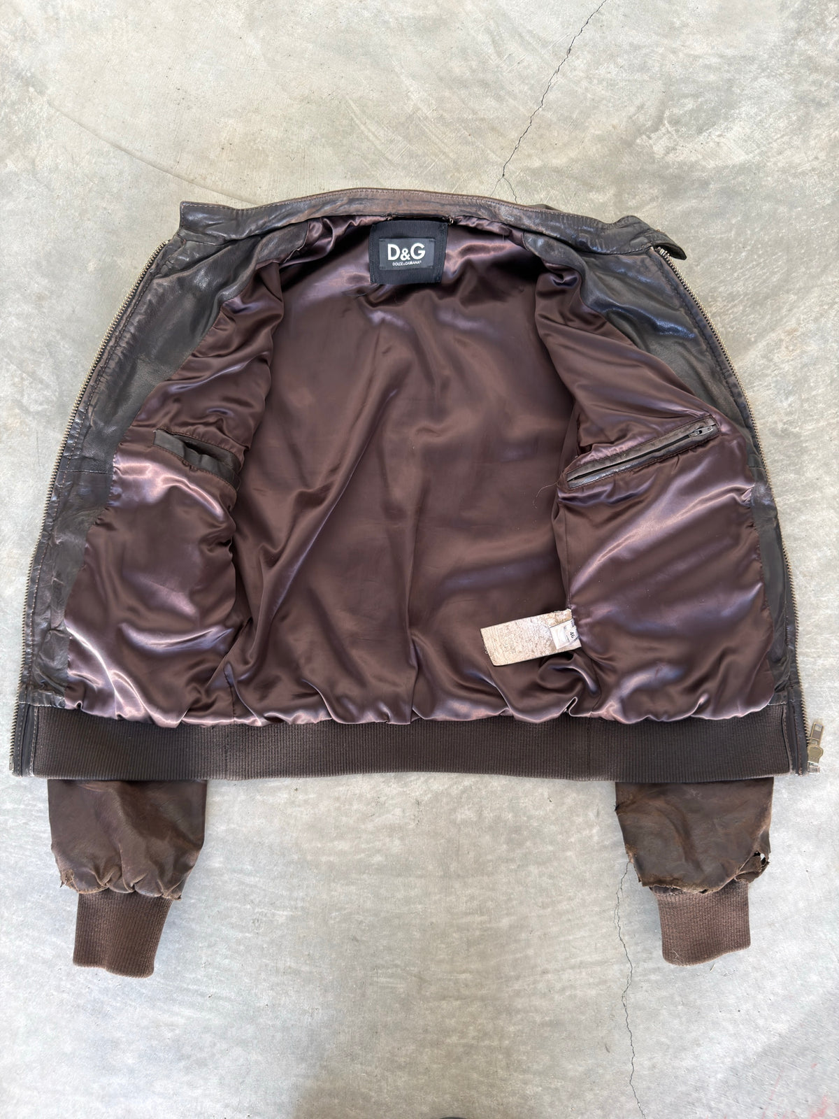 AW04 Dolce and gabbana cargo leather bomber