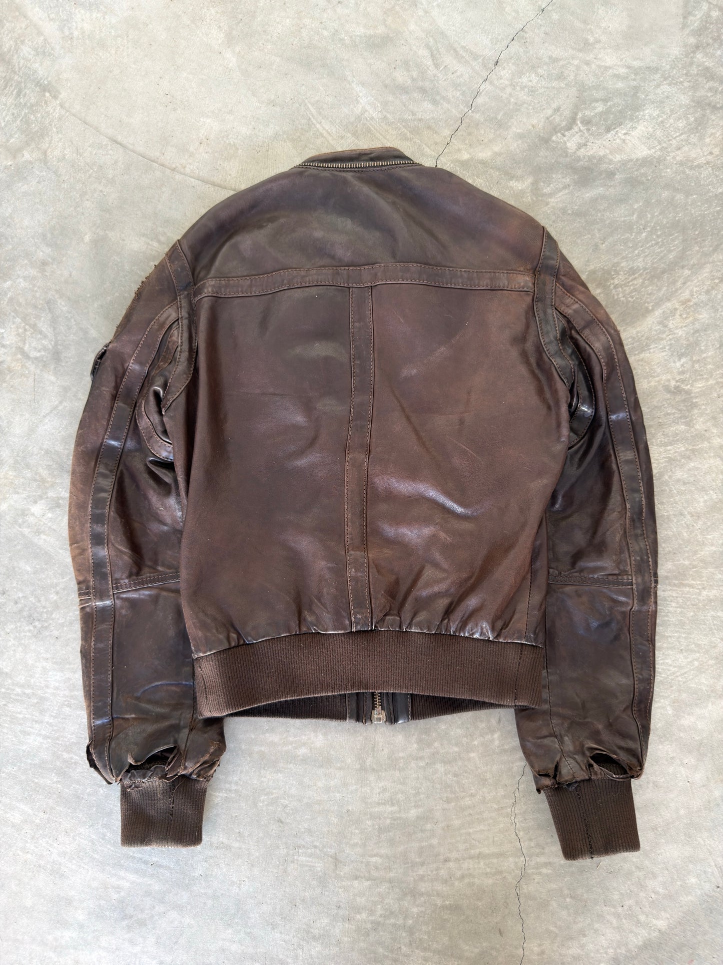 AW04 Dolce and gabbana cargo leather bomber