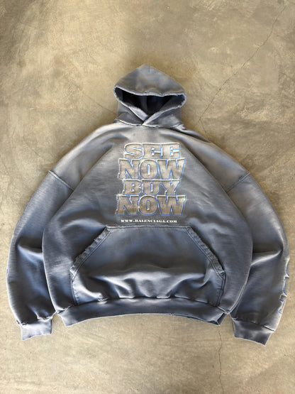 Balenciaga blue "see now buy now" hoodie