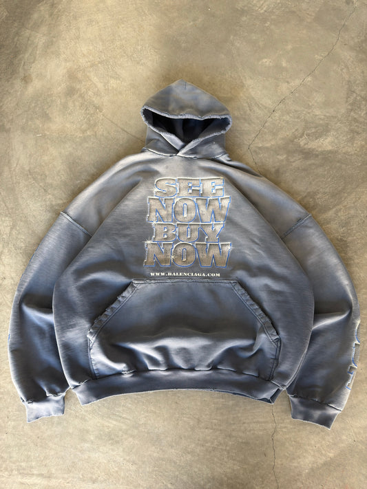 Balenciaga blue "see now buy now" hoodie