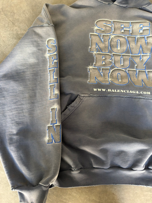 Balenciaga blue "see now buy now" hoodie