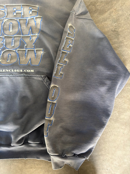 Balenciaga blue "see now buy now" hoodie