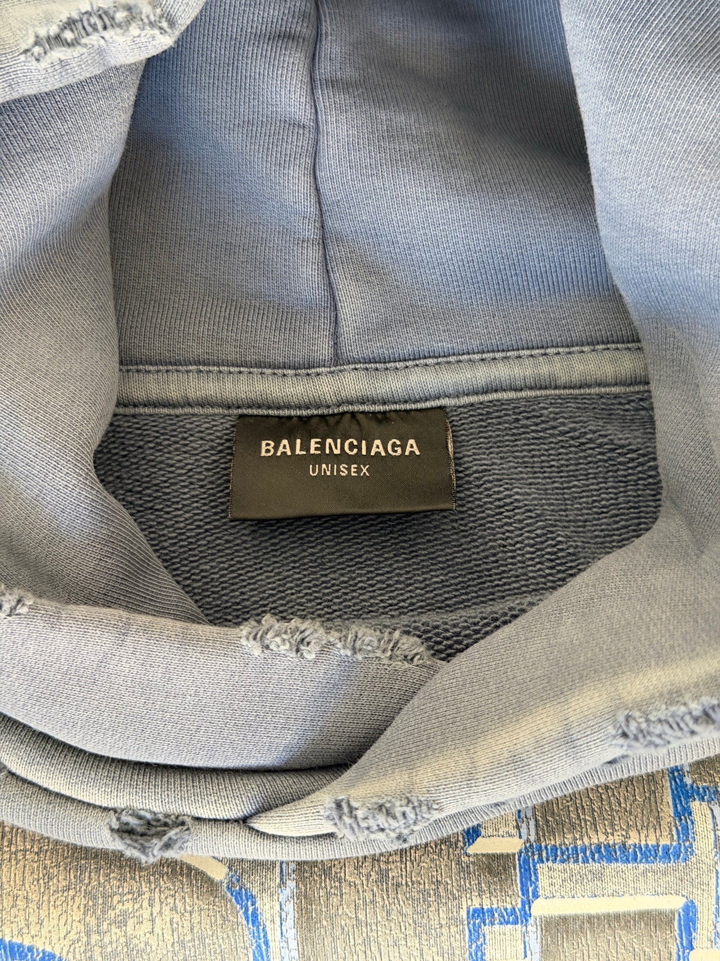 Balenciaga blue "see now buy now" hoodie