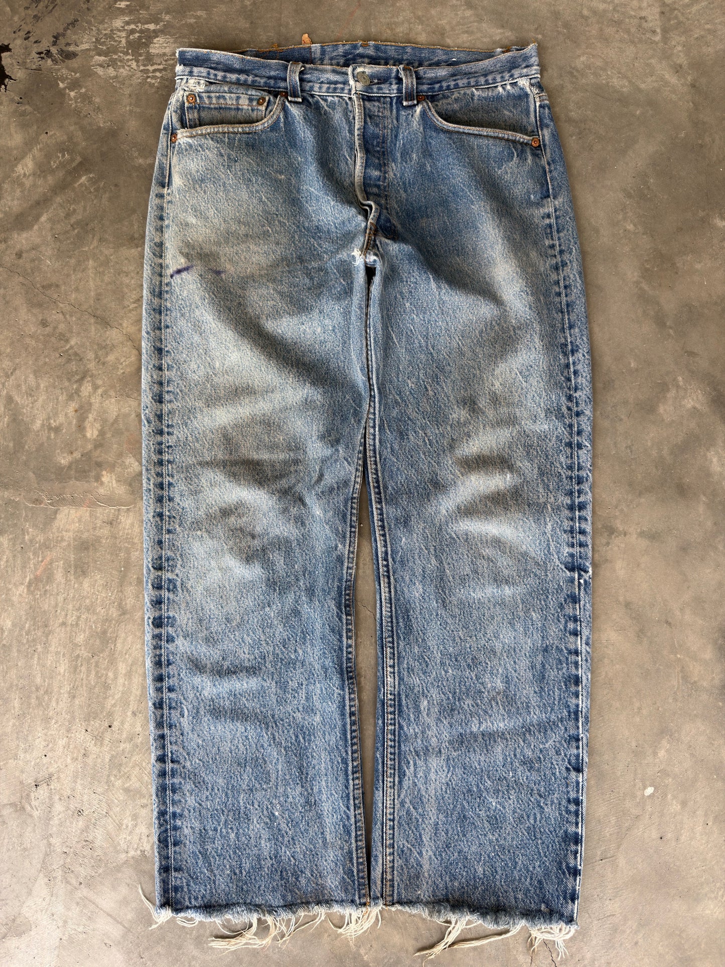 80s Levi 501 cut off denim