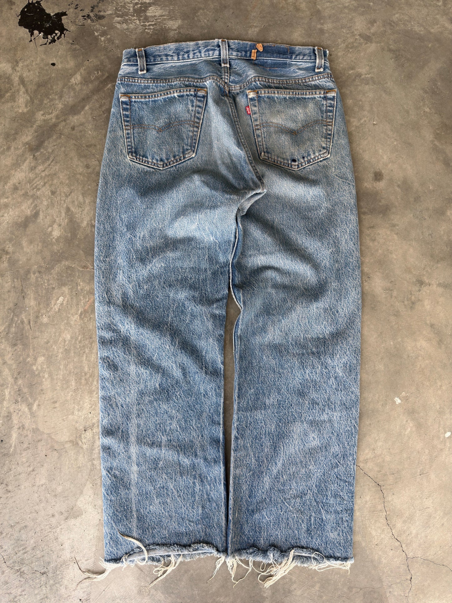 80s Levi 501 cut off denim
