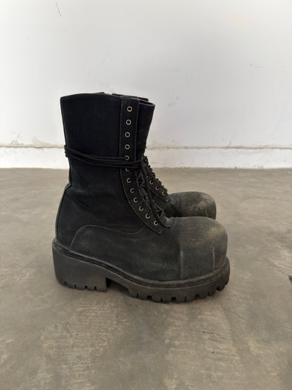 Balenciaga canvas stomper boot