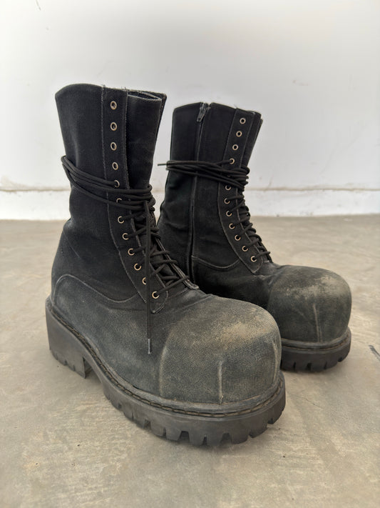 Balenciaga canvas stomper boot
