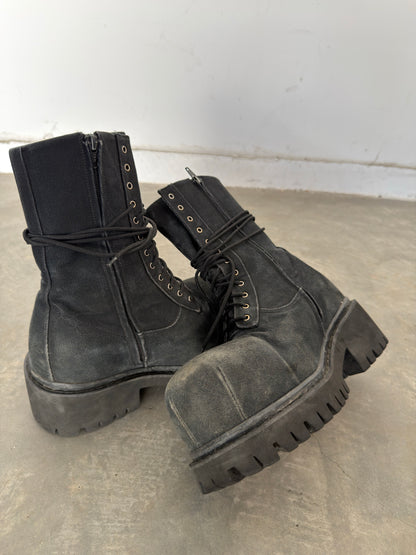 Balenciaga canvas stomper boot