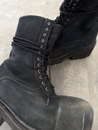 Balenciaga canvas stomper boot