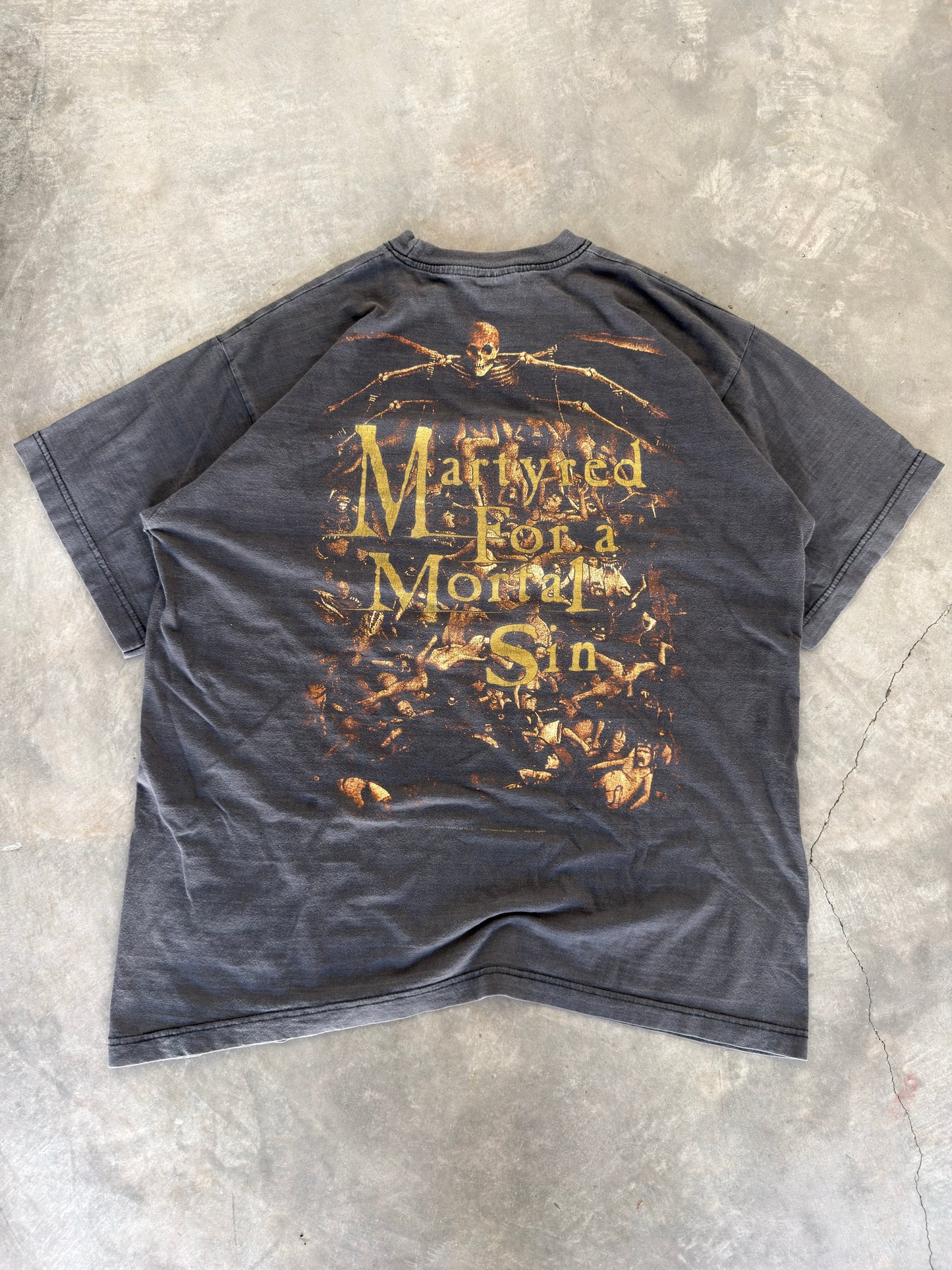 vintage cradle of filth "martyred for a mortal sin" tee