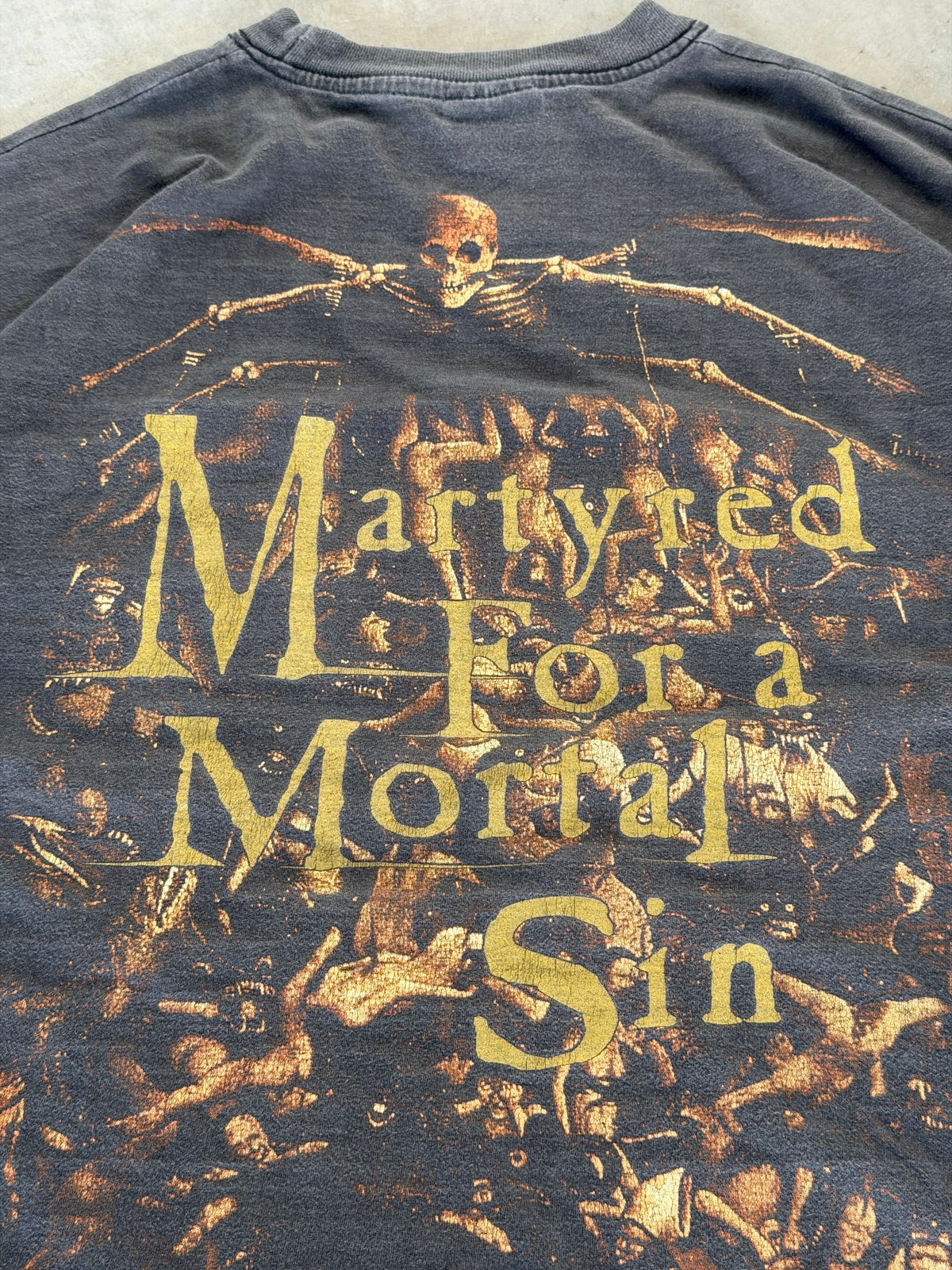 vintage cradle of filth "martyred for a mortal sin" tee