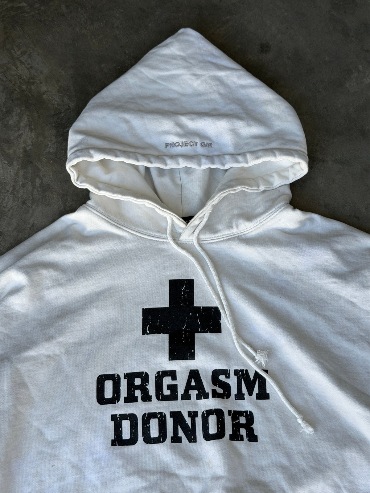 Project GR "orgasm donor" hoodie