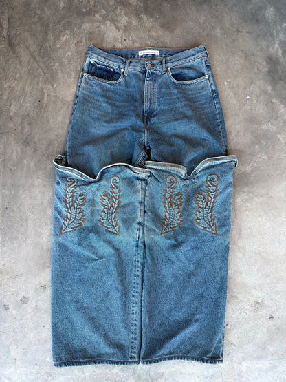 Y project cowboy cuff denim jeans