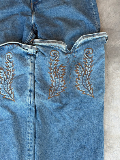 Y project cowboy cuff denim jeans