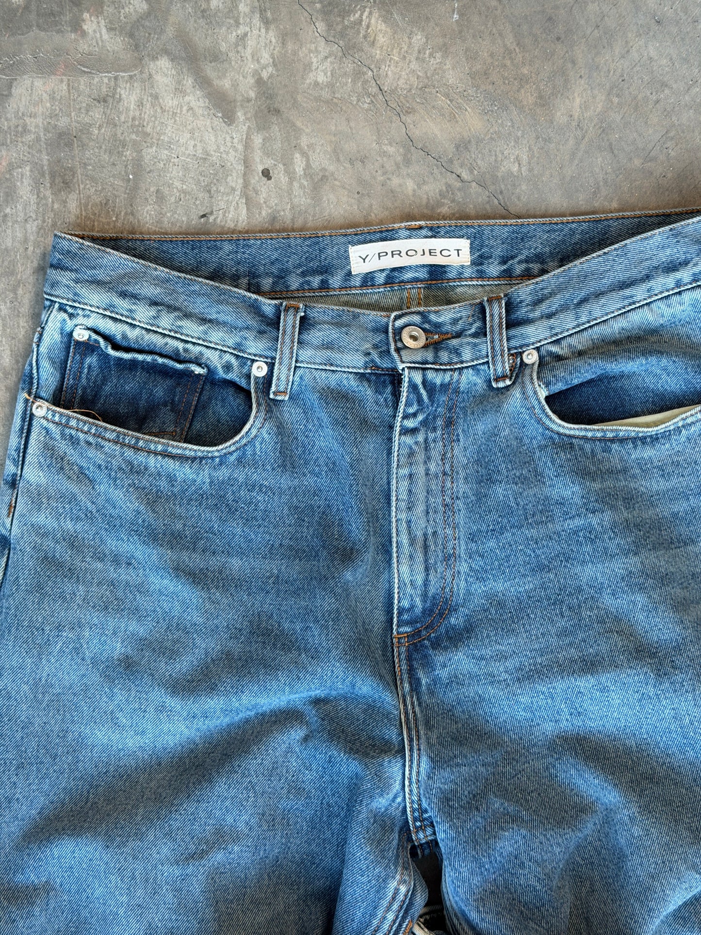 Y project cowboy cuff denim jeans