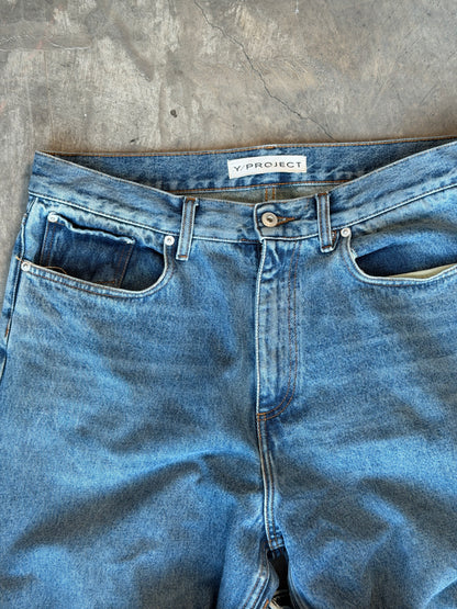 Y project cowboy cuff denim jeans