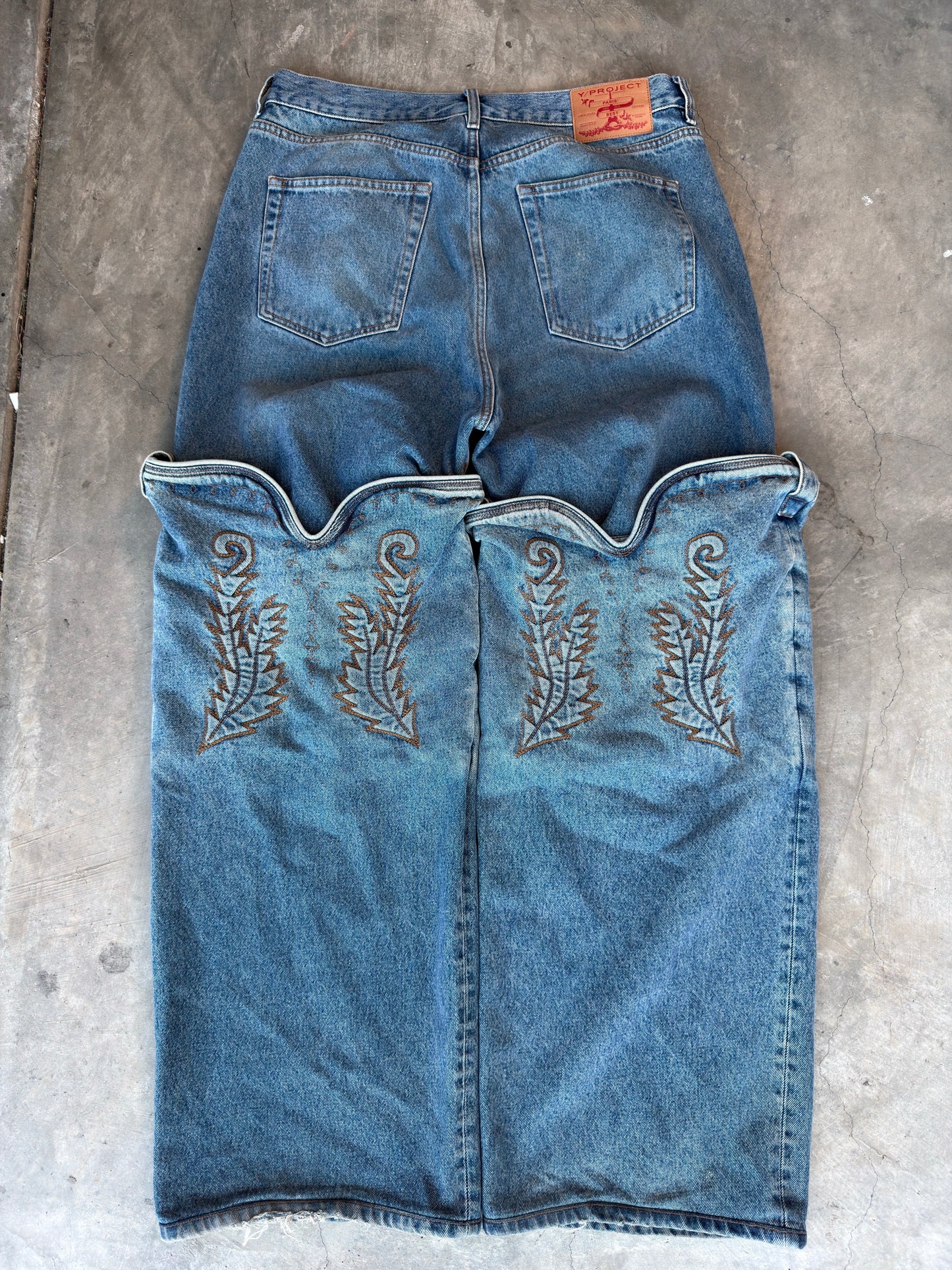 Y project cowboy cuff denim jeans