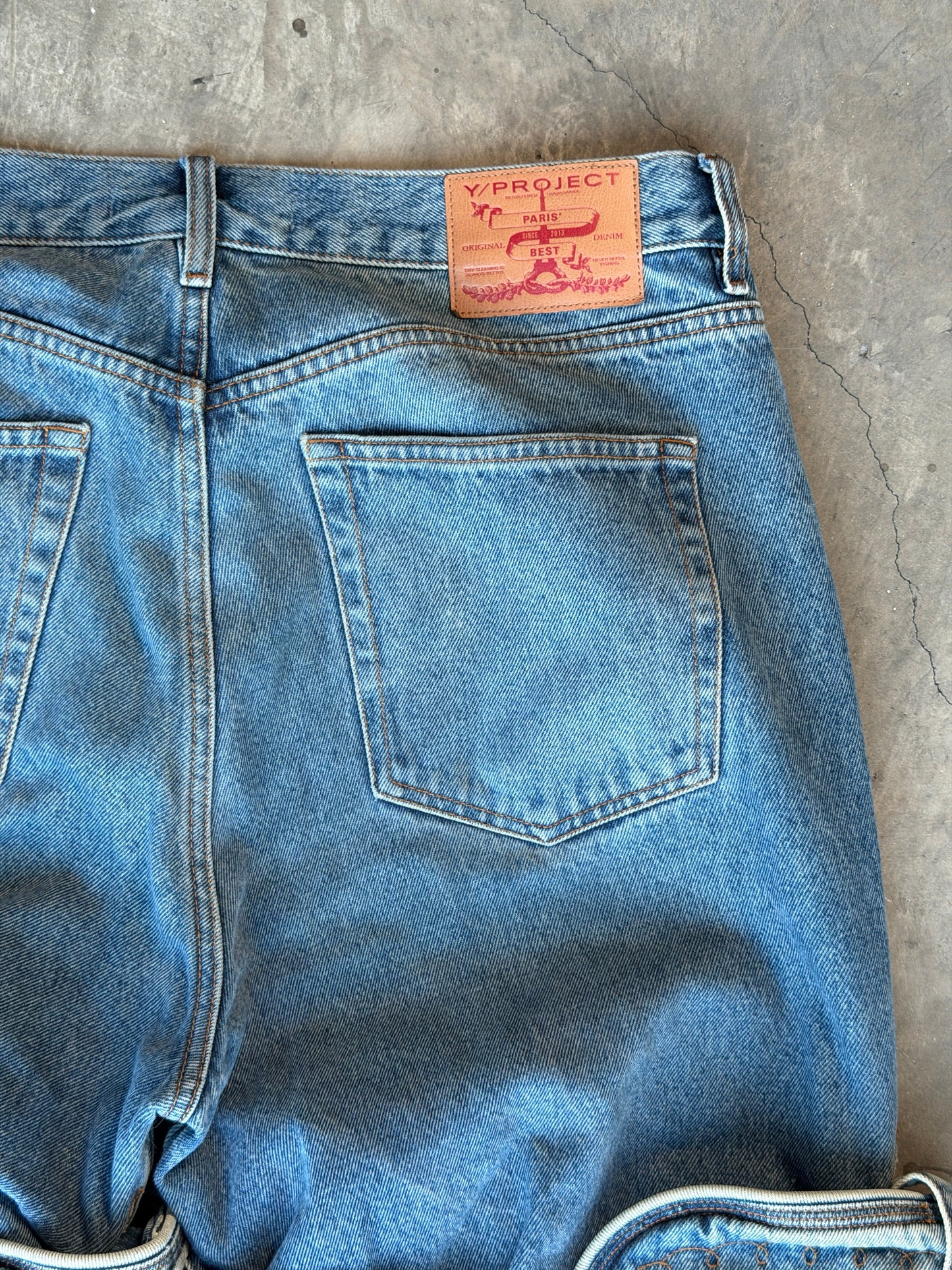 Y project cowboy cuff denim jeans