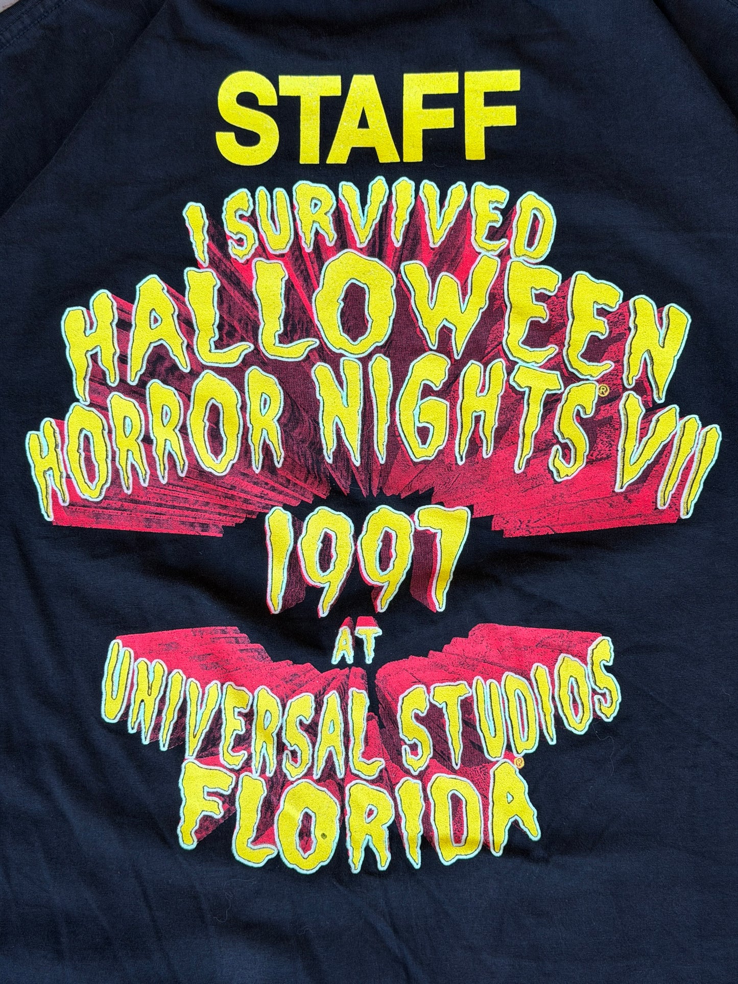 1997 universal horror nights staff tee