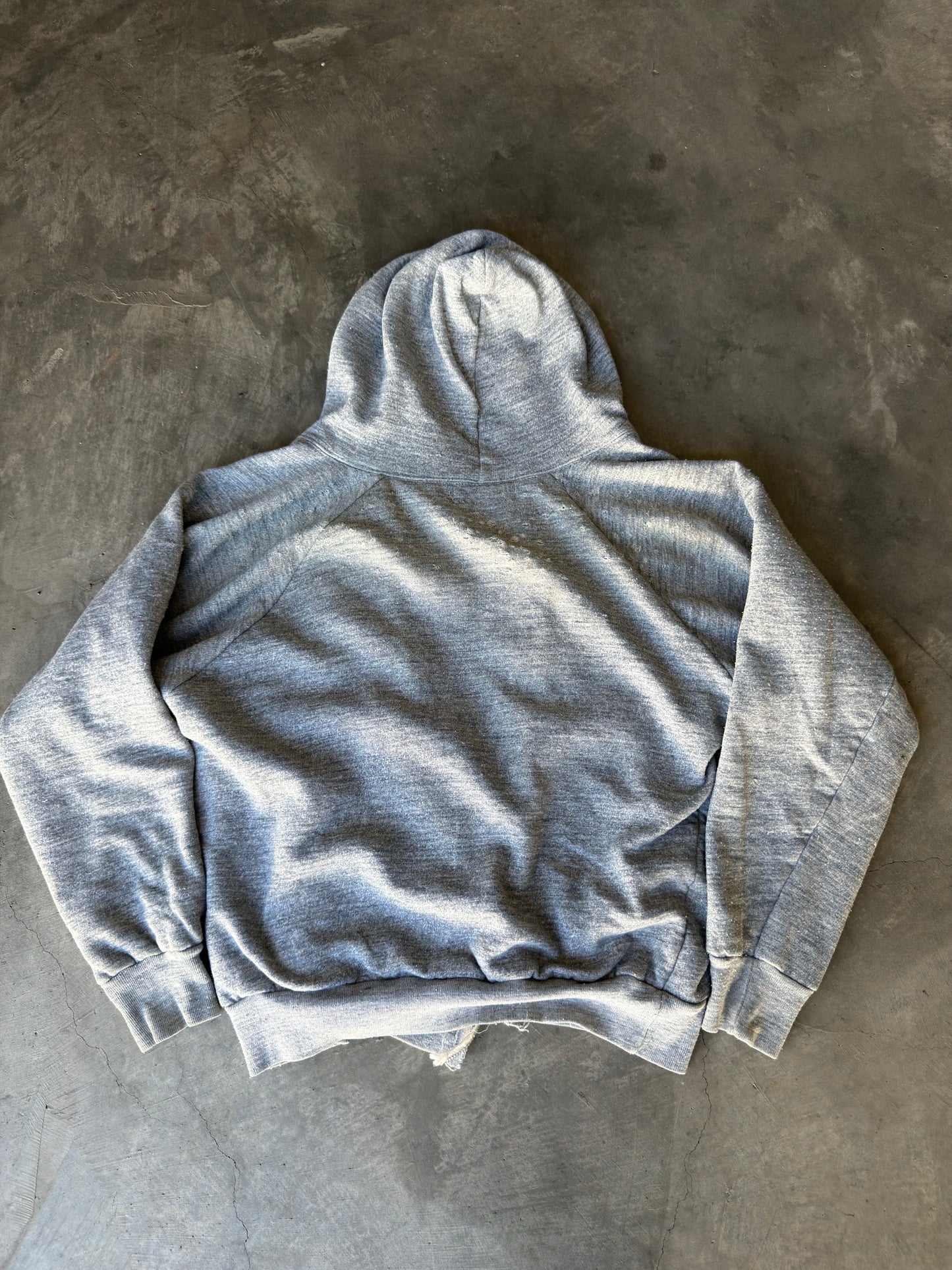70s thermal lined heather grey zip up